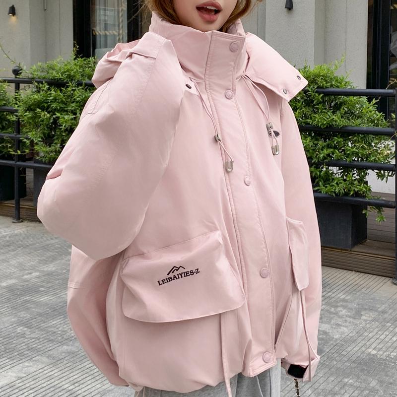 Módní Zimní Dámské Kabáty s Kapucí Hrubé Teplé Parky Volné Svrchní Oblečení Dámské Bundy