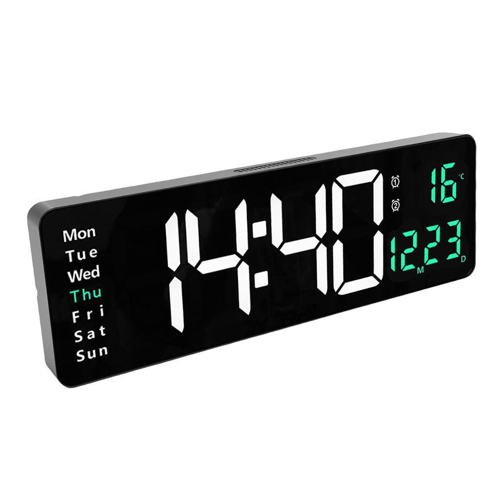 16 Inch Digital Wall Clock LED Large Display Wall Mount Decor Clock with Remote Control Adjustable Brightness Wide