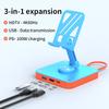 3-in-1 Adjustable Switch Phone Pad Stand &USB-C Hub with HDMI2.0(4K@60 Hz),USB2.0,PD 100W Charging Ports for Iphone15 Ipad Pro