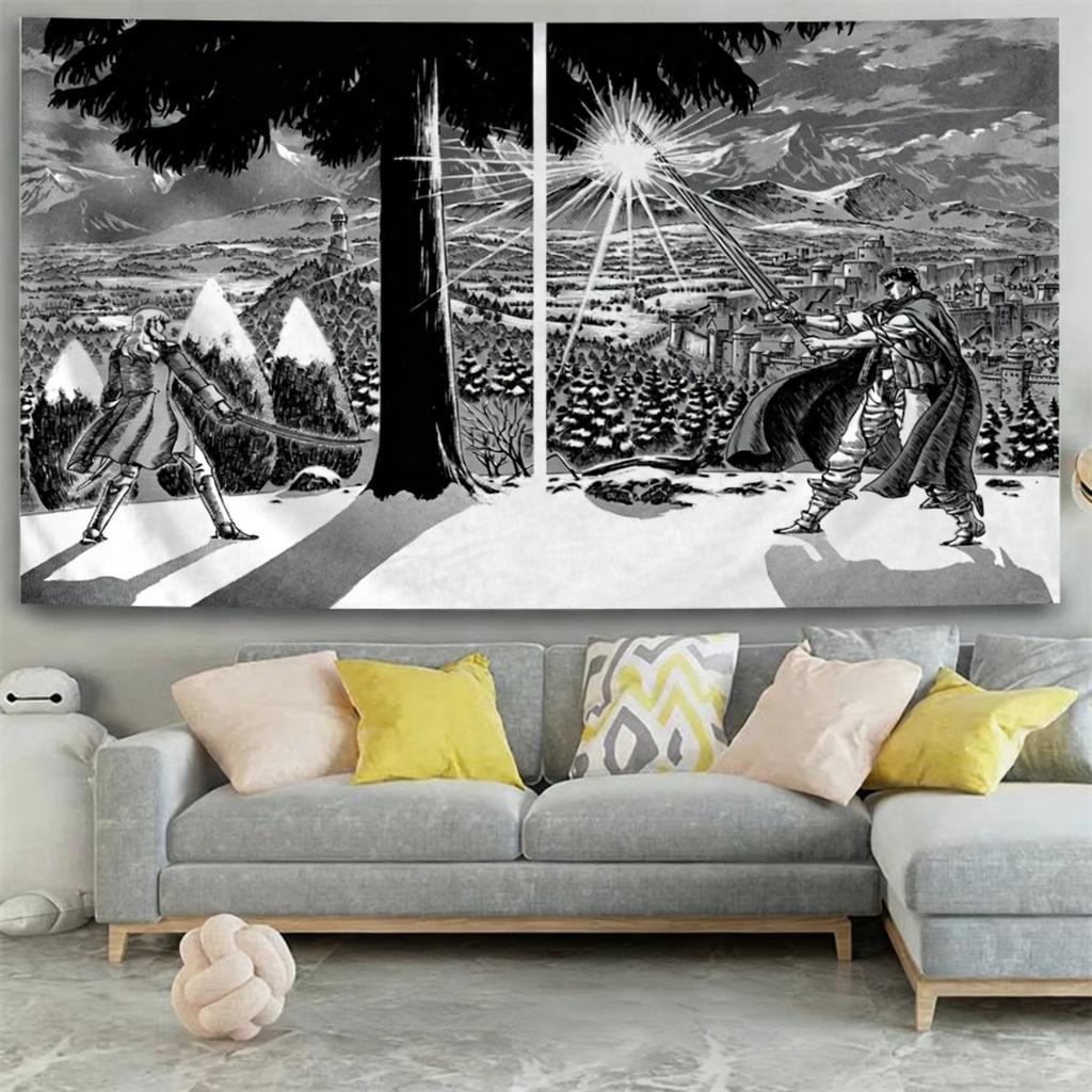 New Berserk Anime Tapestry Wall Hanging Manga Art Wall Decor For Bedroom Dorm Living Room Home Decoration