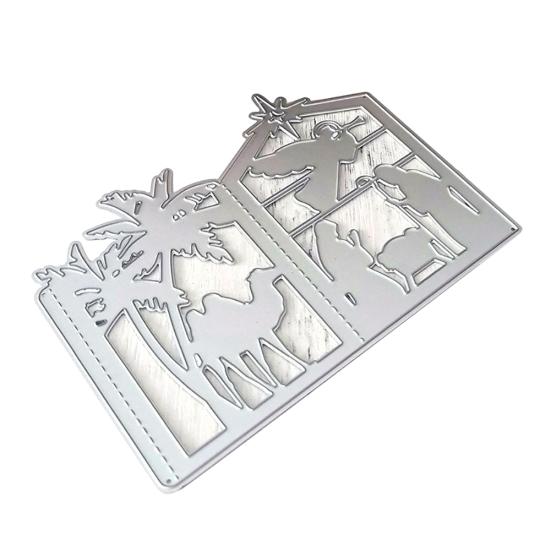 Árvore de camelo de natal, corte de metal, moldes para scrapbooking, papel, cartão, relevo, estêncil