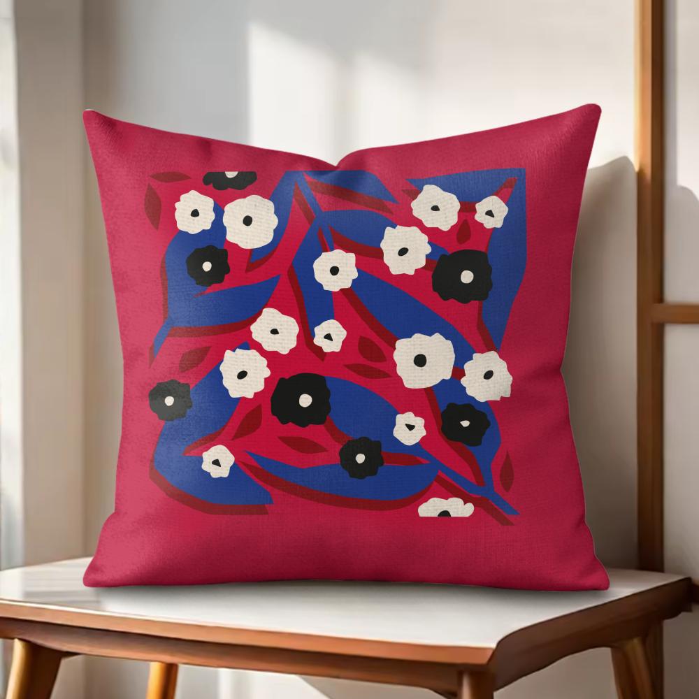 

Flower Cushion Cover Natural Linen Organic Fabric DoubleSided Printing Couch Pillow Covers Home Decor 30x30cm