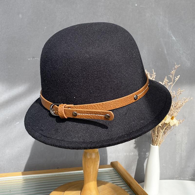 2023 Autumn And Winter New Bucket Basin Of Bowknot Wool Hat Female Warm Fashion Female Warm French Retro Fedoras Hat