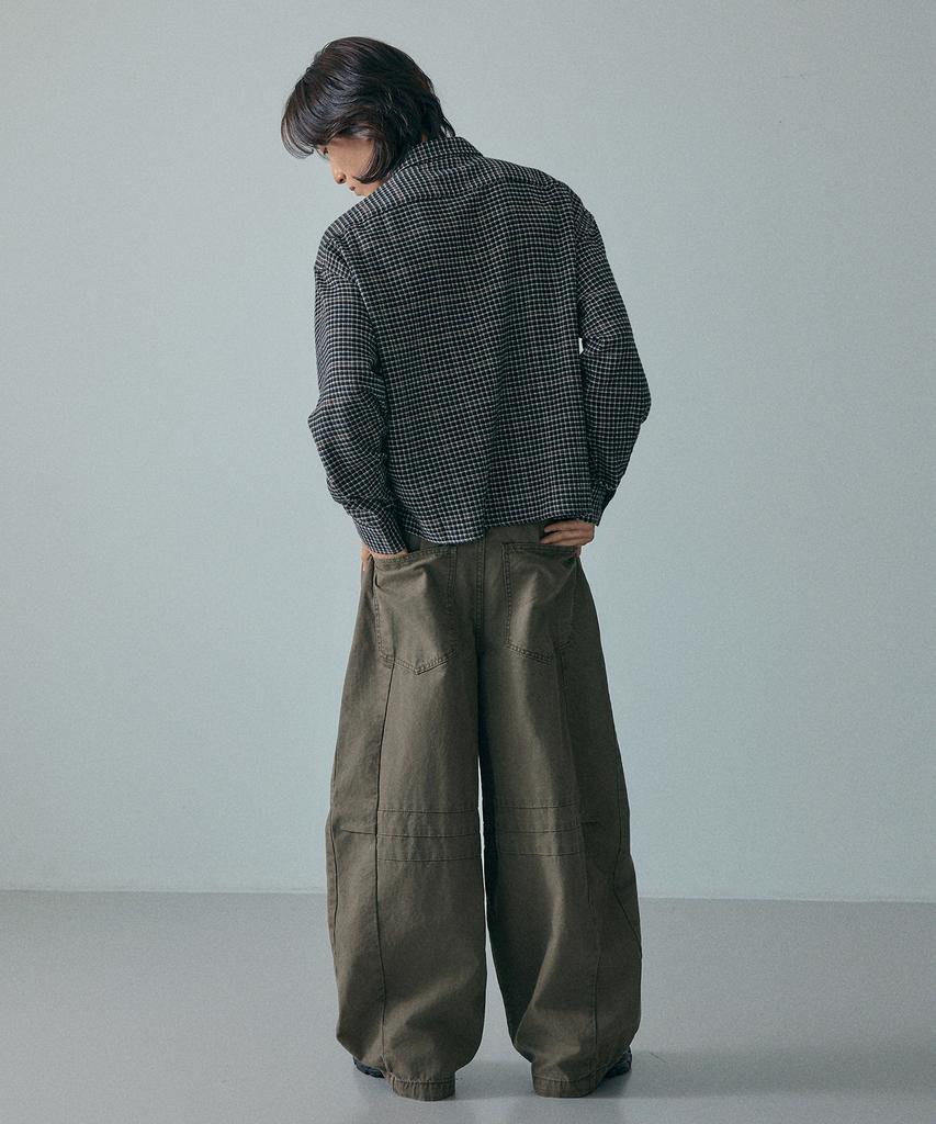 LXT Cotton Curved Washed Wide Pants [Khaki]