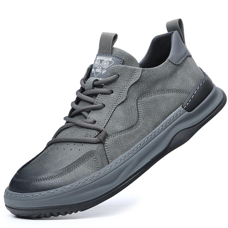 Hollow punching casual leather shoes men's extra large size 4 leather little white shoes versatile breathable board shoes tide