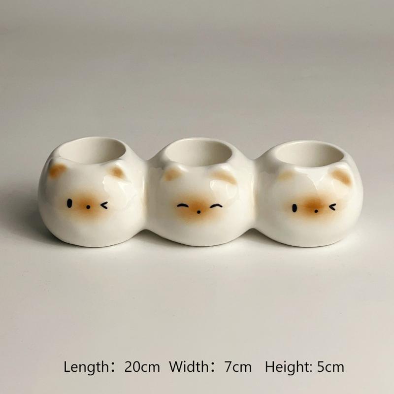 Ceramic Toothbrush Holder Cute Siamese Cat Electric Toothbrush Rack Storage Shelf Toothpaste Placement Home Bathroom Decoration