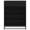 Meuble à chaussures noir 75x38x97,5 cm bois d ingénierie métal