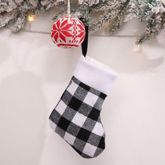 Christmas Stocking Classic Red Black Buffalo Plaid Hanging Stockings for Christmas Tree Fireplace Holiday