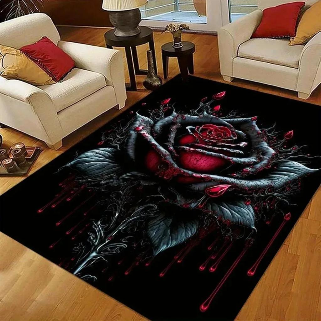 1 ks Vzor Pivoňky Rohožky do dveří Kuchyňské koberce Protiskluzové Pop design Koupelnové koberce Podložka do koupelny Koberec pro domácí dřez Prádelna Dekor