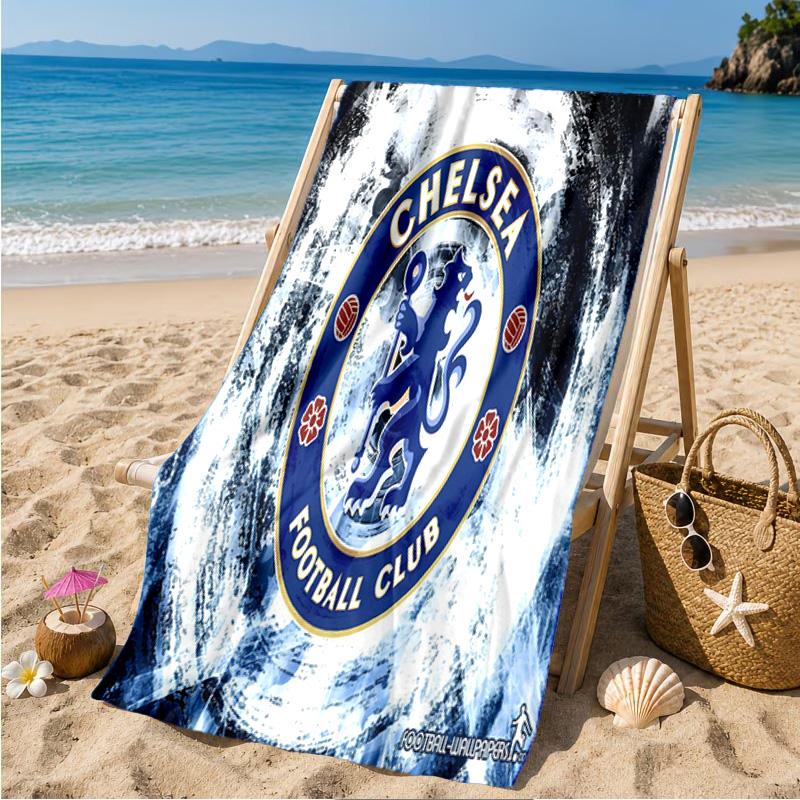 Chelsea Football Club Crest Beach Towel Microfiber Beach Towel, Lightweight and Quick-Dry, for Summer Travel, Swimming Pool Fan Birthday Gift