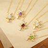 S925 Sterling Silver Natural Stone Fan Butterfly Love Fringed Necklace Women's Light Luxury High-end Collarbone Chain Fashion Retro Jewelry Gift