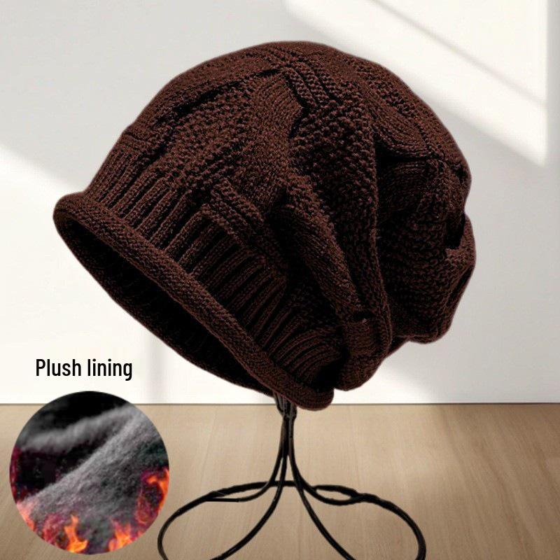 Autumn/Winter Women's Rolled Edge Loose Knit Wool Hat