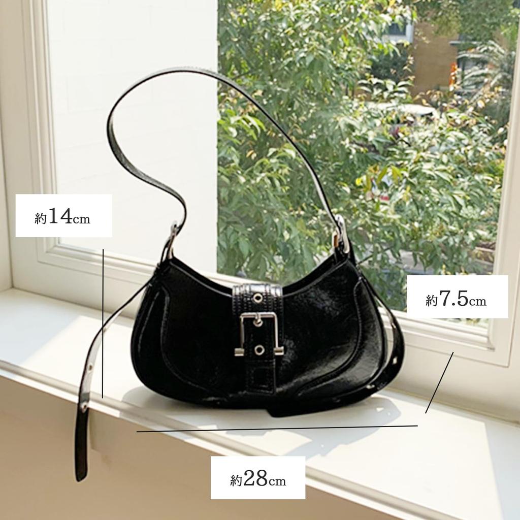 Hobo shoulder silver mine ballet horizontal cute [Lapimou] bag, bag, horizontal, ribbon, ladies' handbag, bag, type, Y2K, core, bag, black, silver,