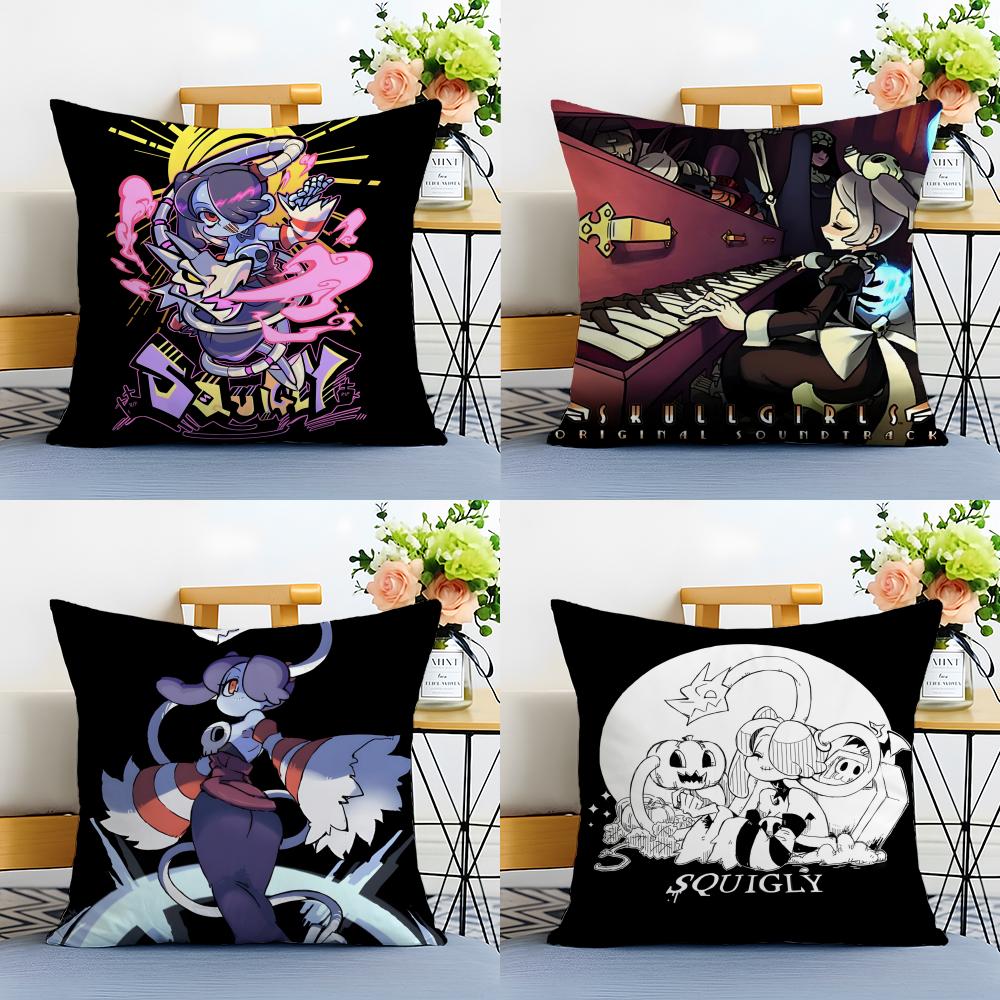 Stylish Game SSkullgirls Cartoon Cushion Cover Linen Pillowcase Soft for Sofa Bed Home Room Decor