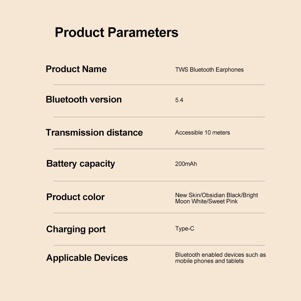 Căști Bluetooth 5.4 Căști Wireless Mini Căști de Gaming Afișaj LED Căști cu Reducere a Zgomotului Căști Stereo HiFi