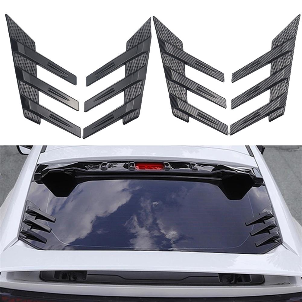 1 Pair Car Rear Windshield Sticker Decoration Side Splitter Trim Window Louver Sunshade Rear Window Side Spoiler Splitter