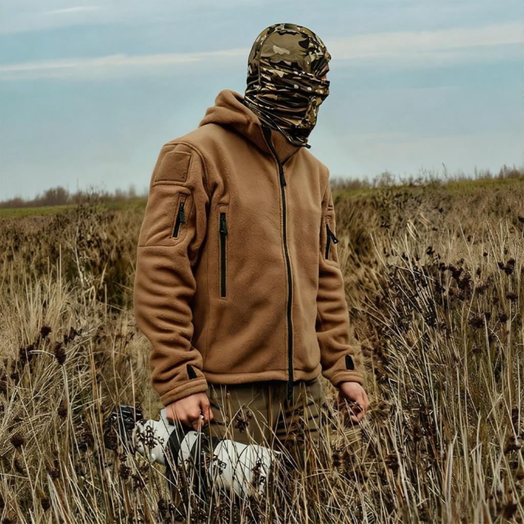 Men's  Fleece Outdoor Warm Fleece Jacket Hooded Coat Jacket