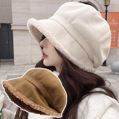 Winter Baskenmütze Hüte Frauen Retro Einfarbig Samt Achteckige Hüte Mädchen Verdickt Warm Hohe Qualität Casual Hut Mode Zubehör