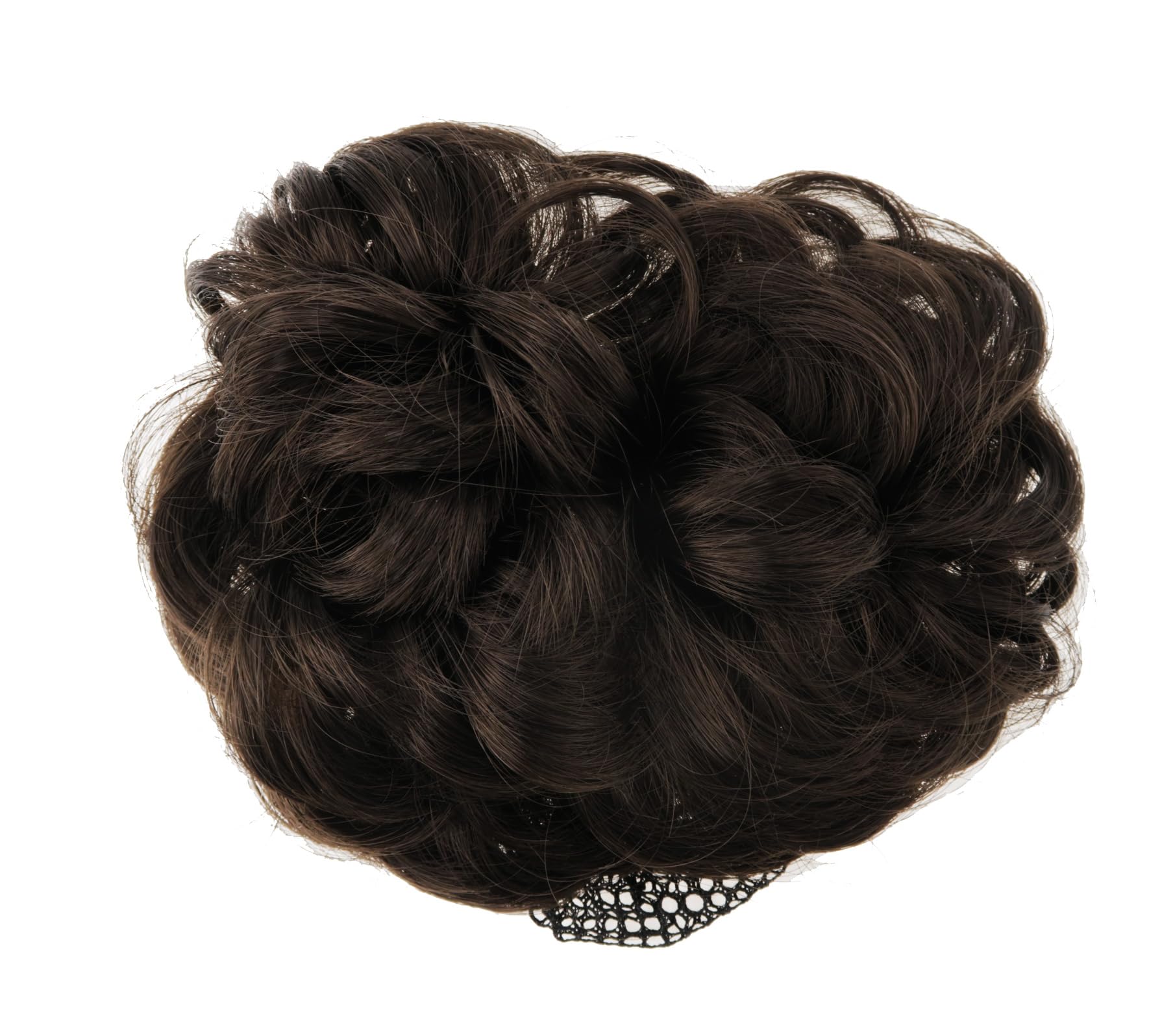 

Парик-шиньон с заколкой и сеткой темно-коричневого цвета, пучок,