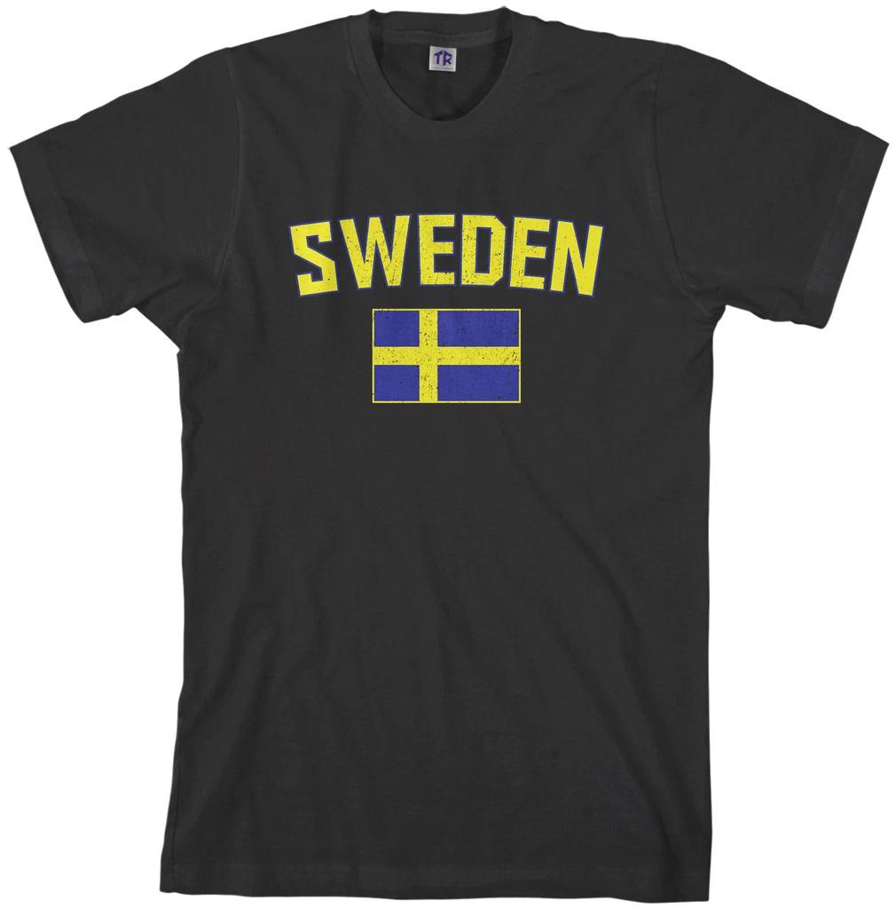 Threadrock Men s Sweden Flag T shirt Swedish Stockholm L
