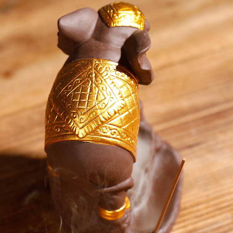 Purple Sand Elephant Ornamental Aromatherapy Furnace Thai God Elephant Smoke Backflow Incense Furnace Crafts Home Decoration