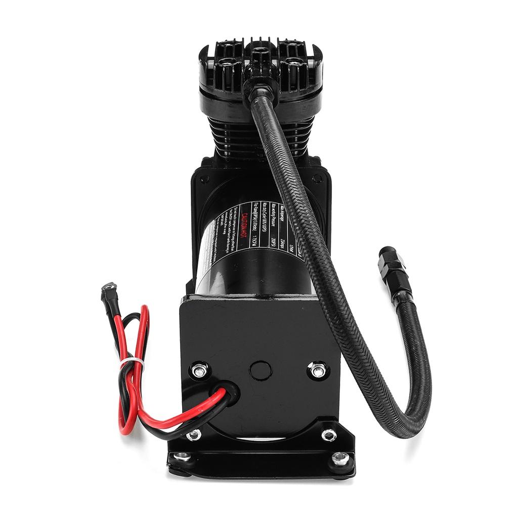 200PSI 444C 12V Max Horn Air Compressor Kit With Relays Switch Black Truck Boat