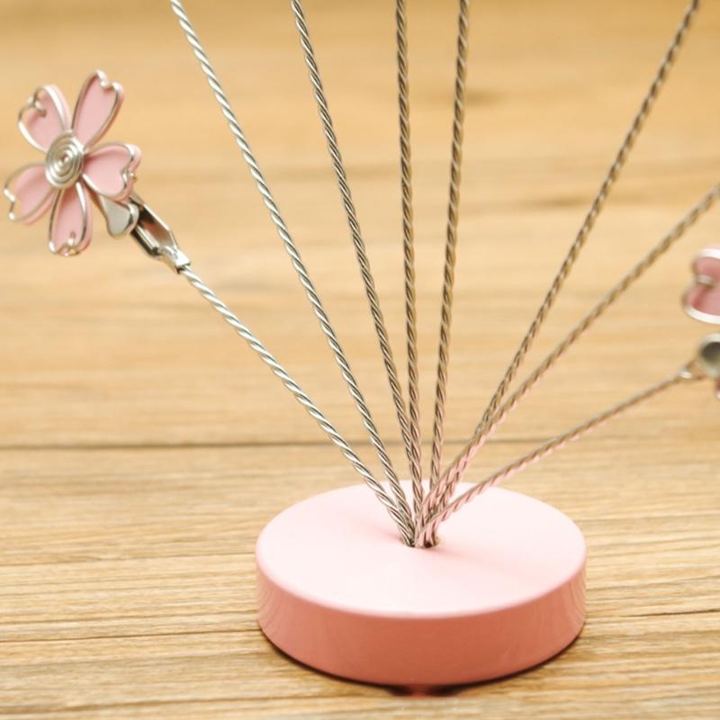 Photo Tree Holder Flower Shape Metal Card Clip Holder Desk Photo Display Stand Note Memos Organiser For Wedding Birthday