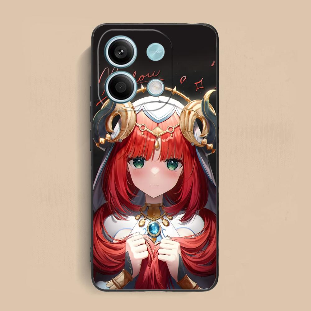 Game GI Nilou Matte TPU Mobile Phone Case for Xiaomi Redmi 15 14 13 12 A5 3 2 1 C Plus 4G 5G Colorful Printing Cover