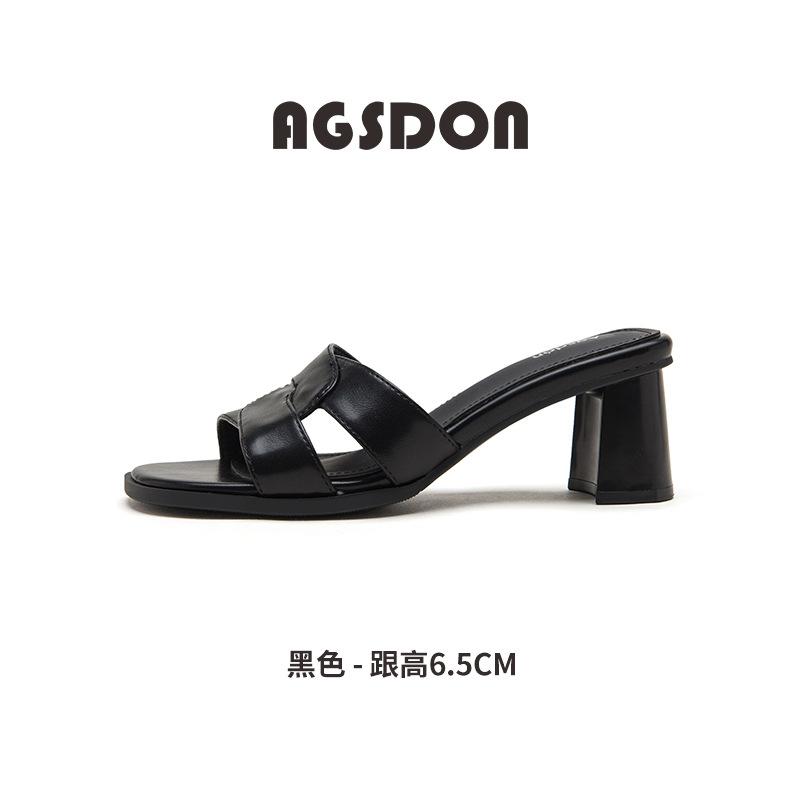 

Augustus high heels slippers women s 2025 summer new outer wear fashion medium heel thick heel French with skirt sandals 40