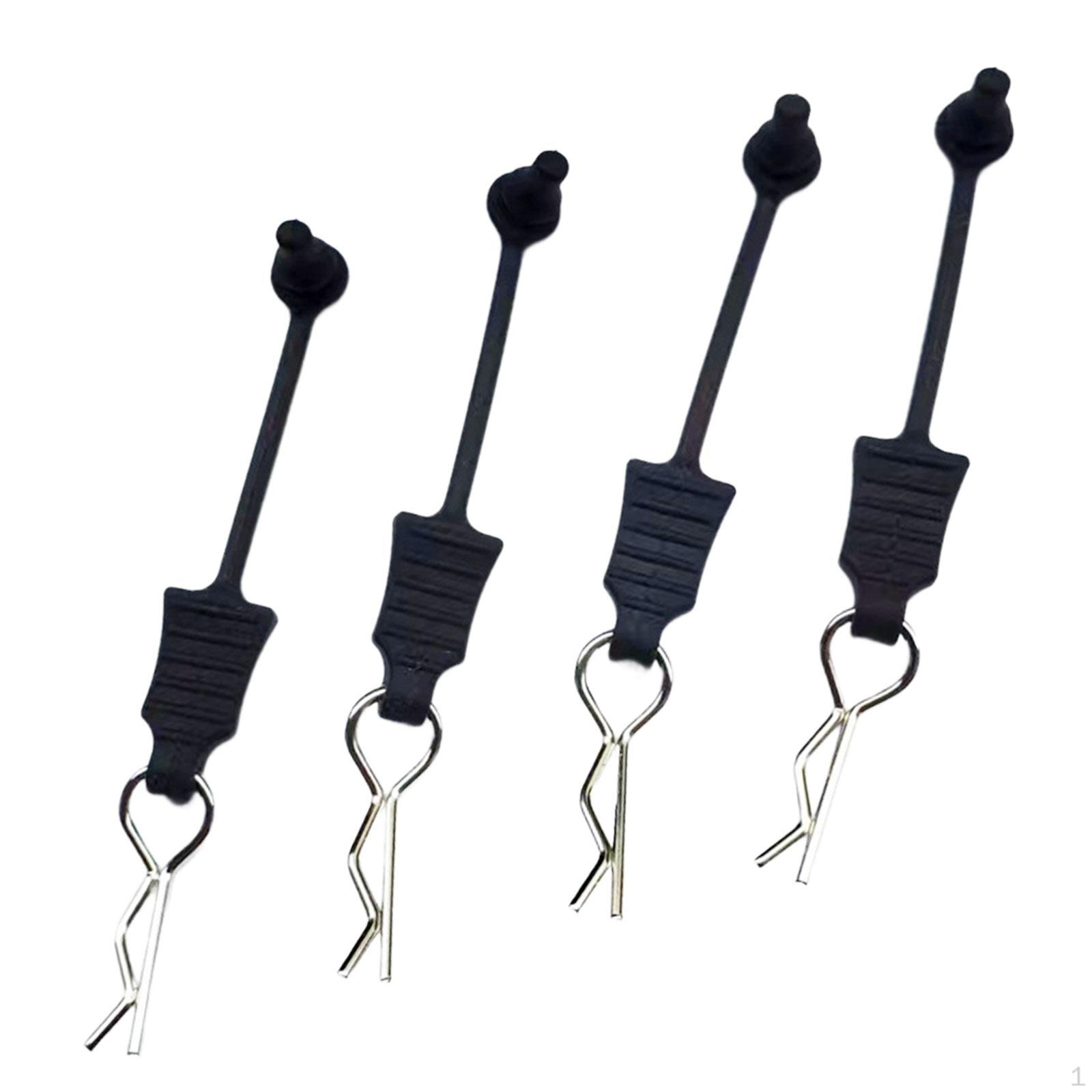 

4 Pieces Metal Body Clips Pins, RC Shell Pin with Pull Tabs, R Type Pin, Clip for Car