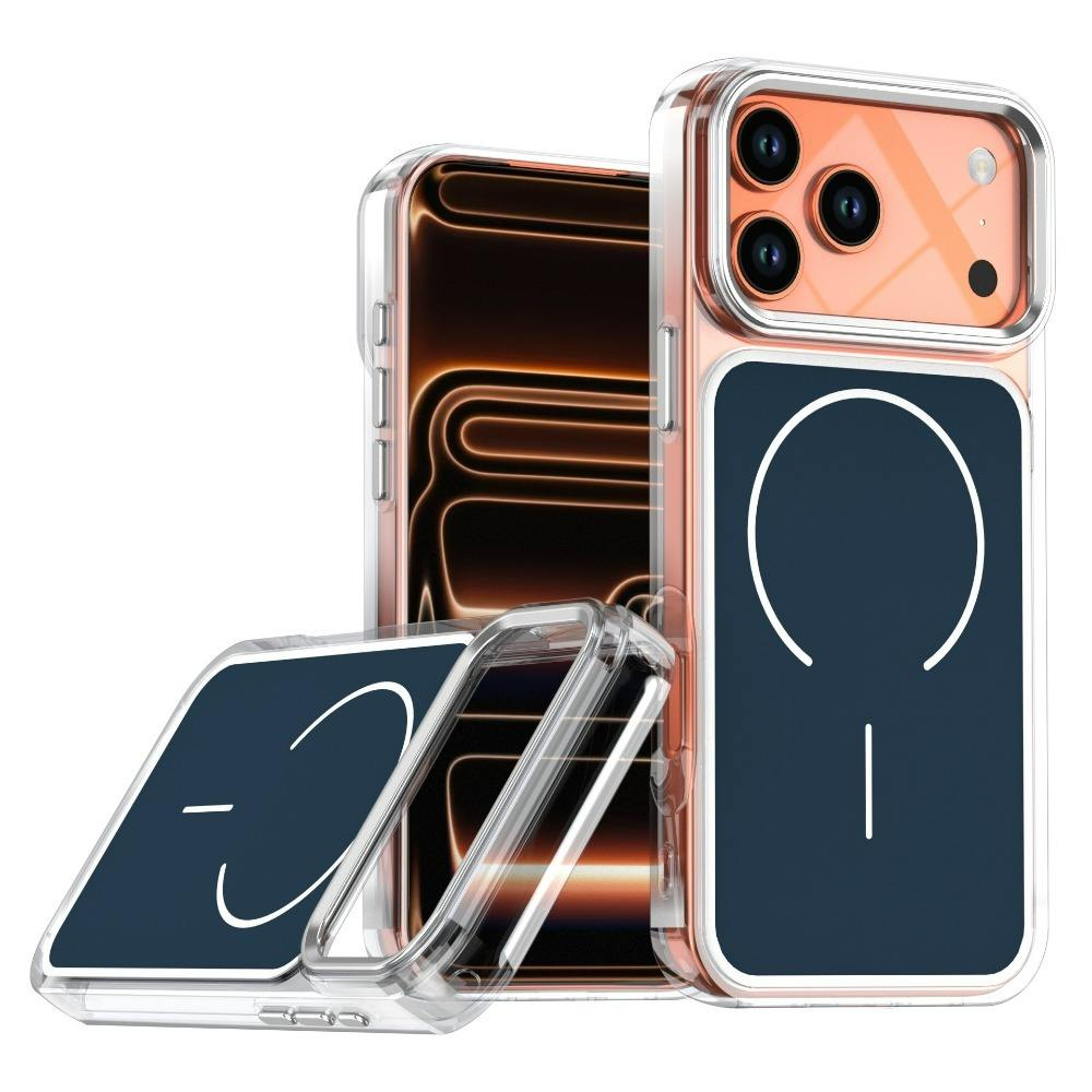 Magnetische Lade Stoßdämpfende Hülle Für iPhone 17 Pro Max Air 16 15 14 Plus 13 12 Weiches Silikon Anti-Schock Klarer Rahmen Schale