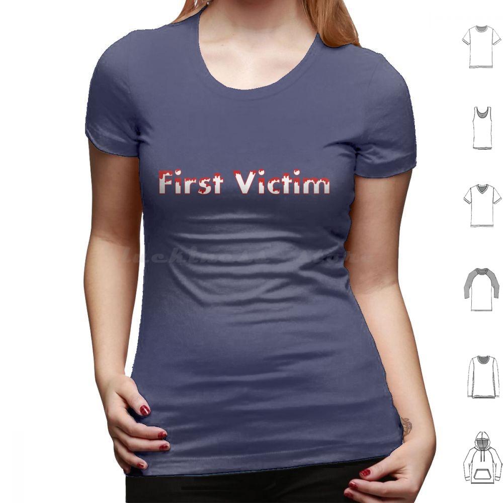 Erstes Opfer T-Shirt Baumwolle Herren Damen DIY Druck Erstes Opfer Zuerst Weg Horrorfilme Horrorfilme