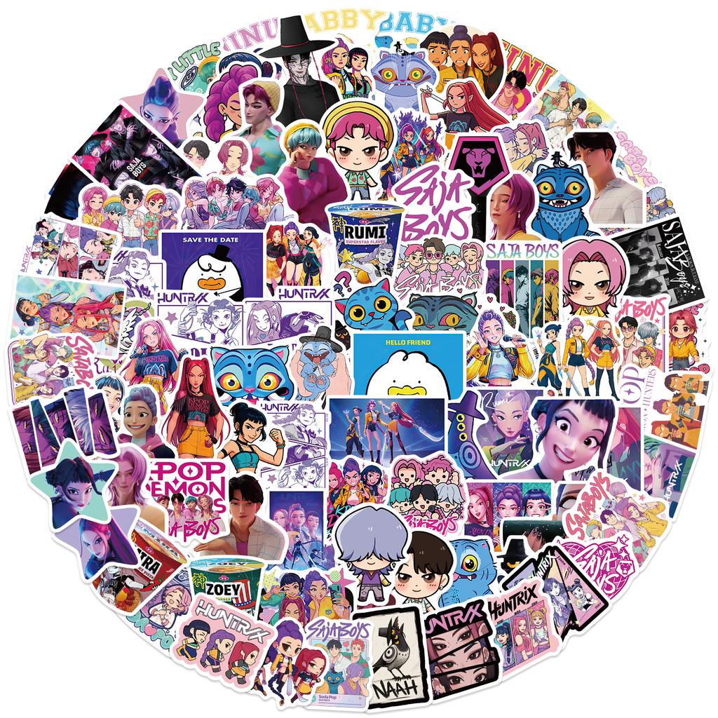 50/60/110 SZTUK HUNTR/X SAjA Chłopcy K-POP ŁOWCY DEMONÓW Film RUMI Naklejki Telefon Gitara Laptop Notatnik Walizka Wodoodporna Naklejka