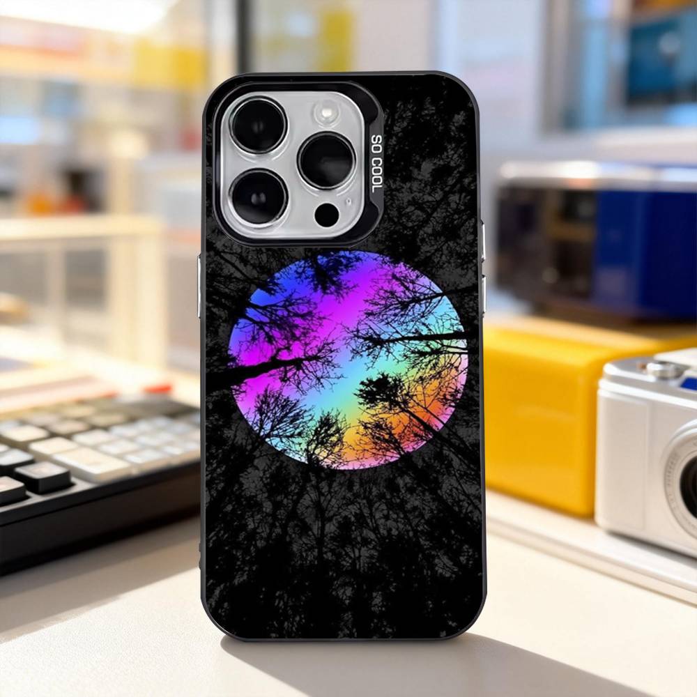 Moon Galaxy Universe Phone Case For iPhone 11,12,13,14,15,16,17,Pro,Max,Plus,E,Air,Mini IMD Matte Black