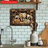 2D Flat Wooden Sign 30*20cm Vintage Elephant & Leopard Jungle Scene Wooden Wall Art, Decorative Sign for Home, Office, or Outdoor Decor, Perfect Room