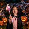 Spooky Theme Party Decorations Halloween Lighted Sticks, Glowing Pumpkin Lantern, Handheld Shaking Light Tabletop Atmosphere with Witch Hat, LED Prop