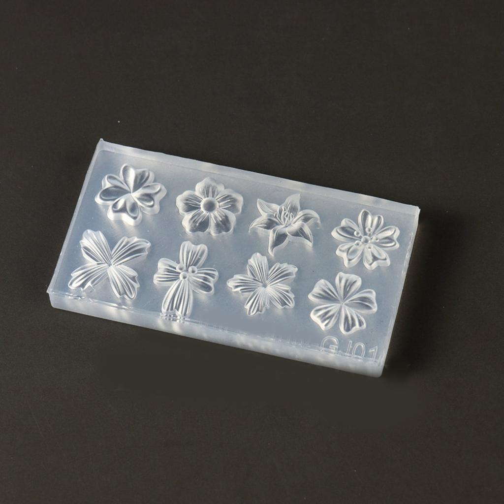2PCS Silicone Nail Art Moulds Flower Nail Art Template Moulds Silicone Texture for Beauticians and Nail Art Learners