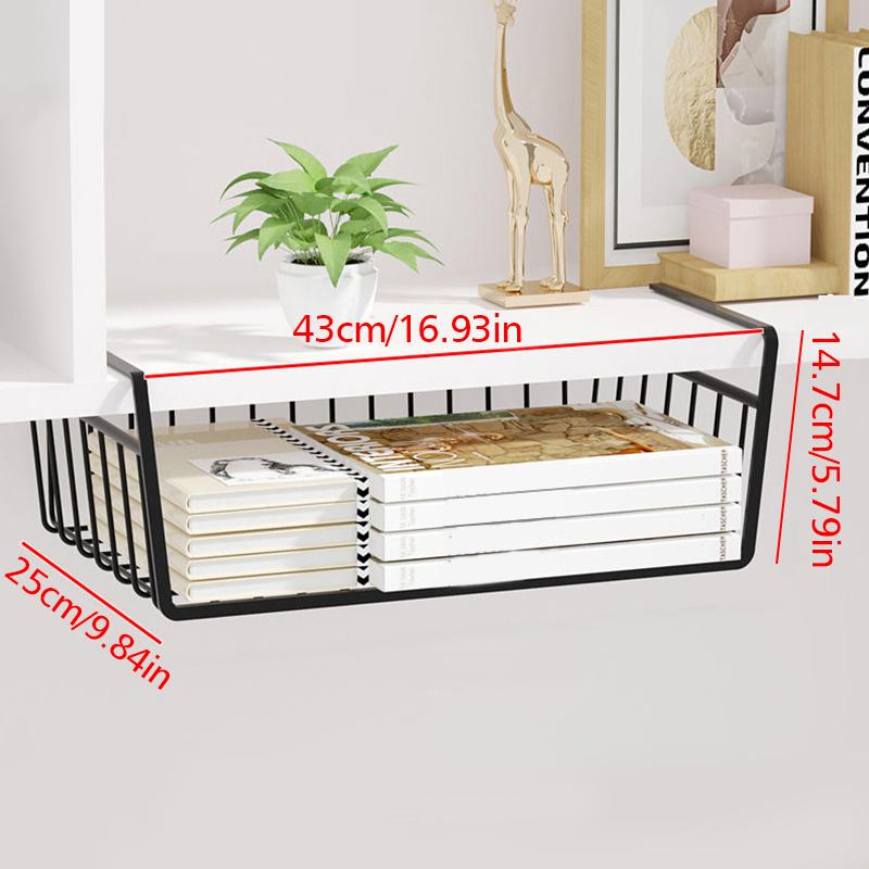 1PC kovové kuchyňské nářadí Velkokapacitní závěsné pod skříňkou Domácí Bílá/Černá Závěsná síť Košík Nástěnná skříň Úložný koš