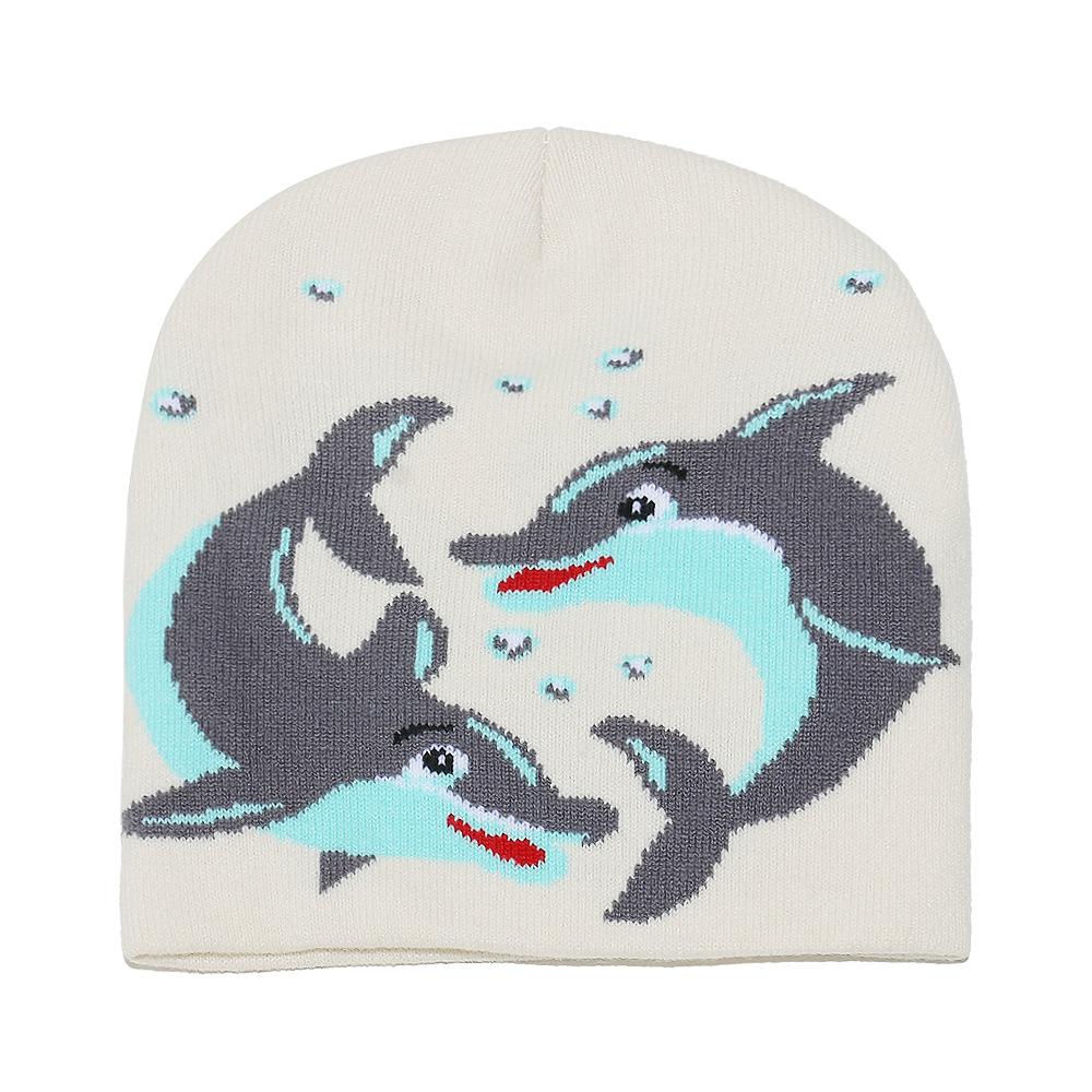 

Beanie Cold Hat Female Winter Dolphin Wool Hat Cute Riding Knitted Pullover 2025 M（56-58cm）