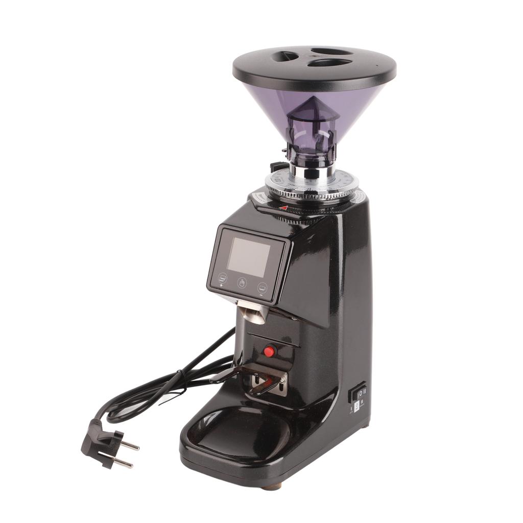 Black Electric Coffee Grinder LCD Touch Screen Coffee Bean Grinding Machine for Commercial Household