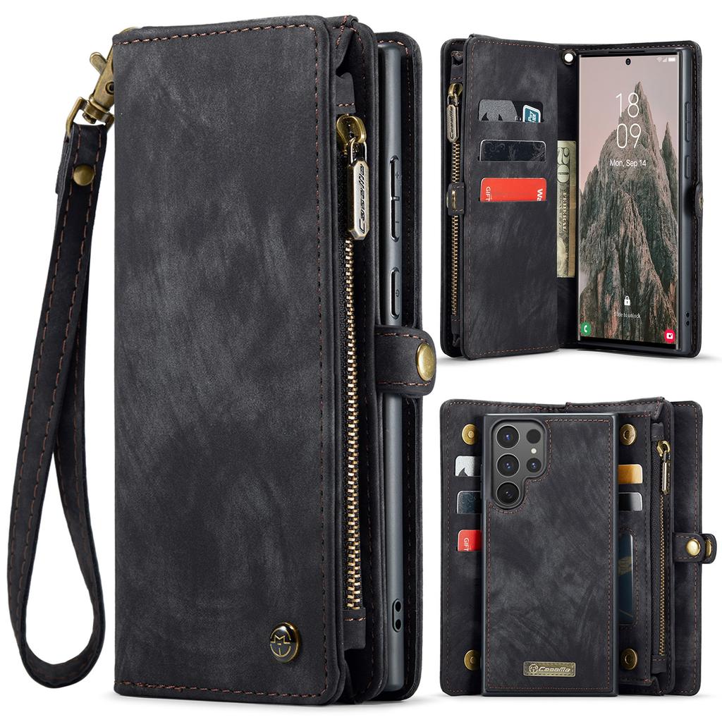For Samsung Galaxy S26 Ultra Phone Cases CASEME 008 Leather Cover with Detachable Wallet and Strap