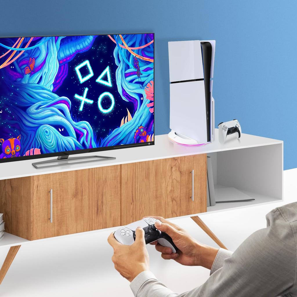 With the New PS5 PS5 Slim Vertical 14 Adjustable RGB Lighting Improved Heat 2 USB Fixing USB New PS5 Japanese Instructions [Compatible Pro/slim]