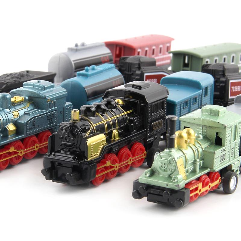 Retro Alloy Steam Train Toy Car Set for Children