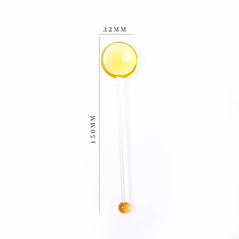 1pc Glass Dinnerware Spoon Tea Dessert Coffee Ice Cream Accessories Bar Tools New Long Handle Kitchen Accessories