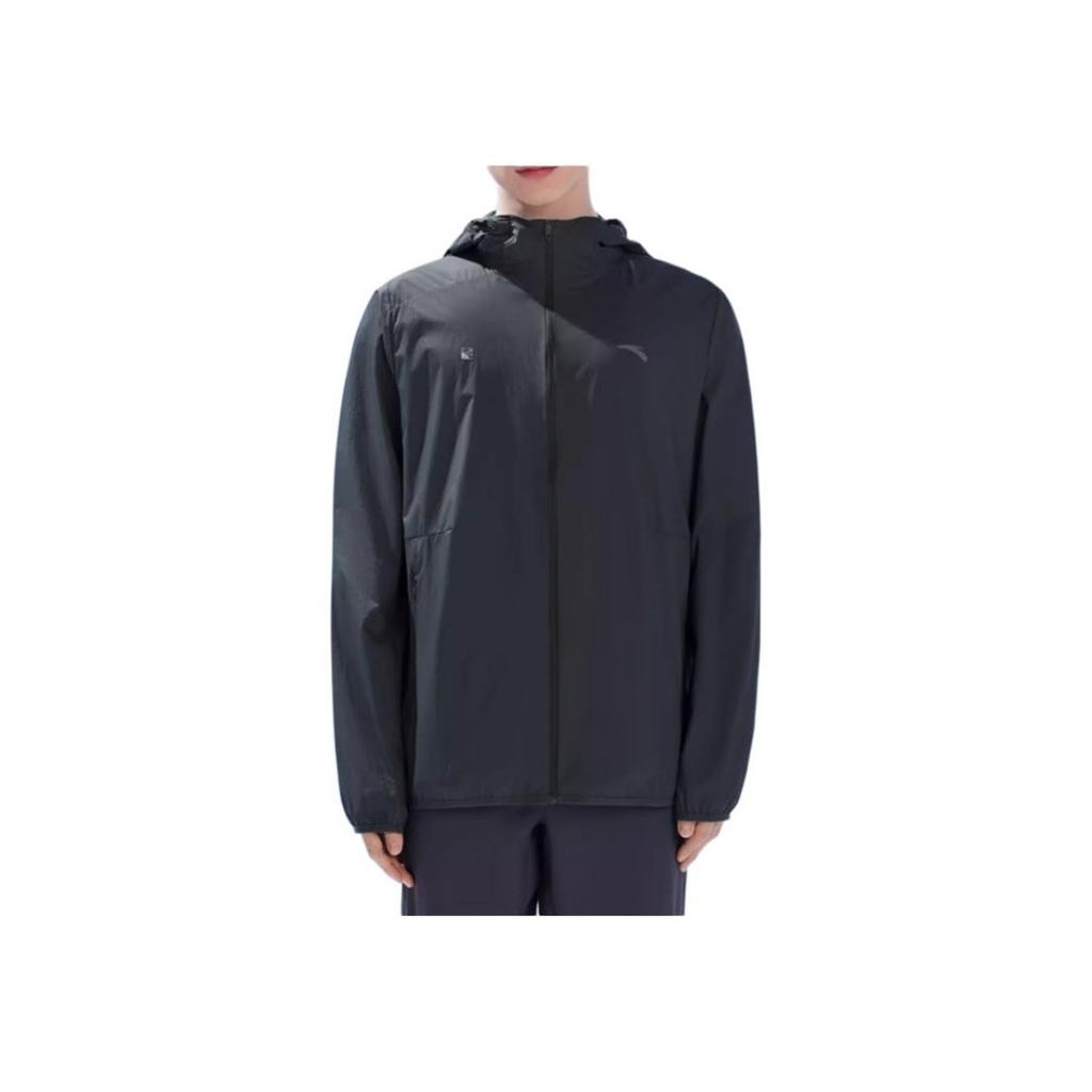 Anta Solid Color Logo Zip Hooded Long Sleeve Breathable Quick Dry Sun Protection Jacket Men jackets Mud-Green 952327603-4