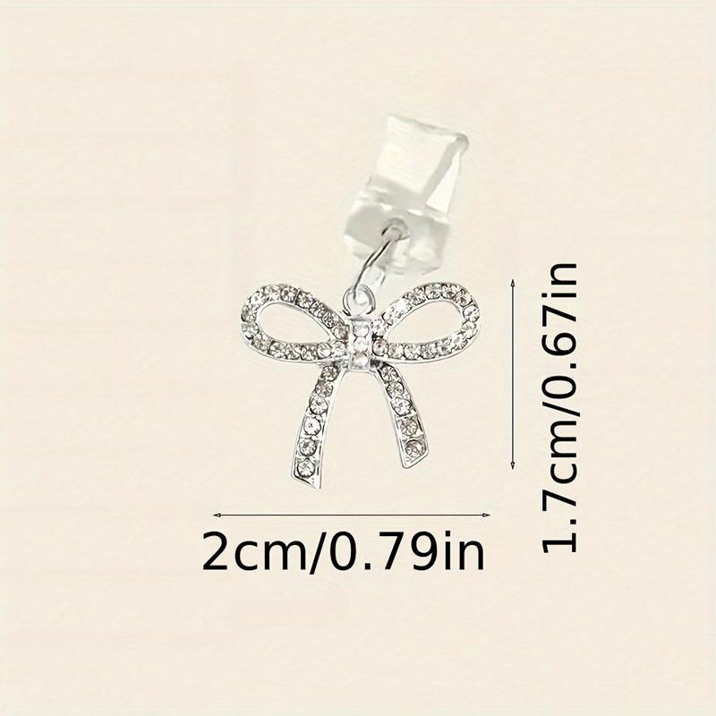 Phone Dust Plug Cute Bow Diamond Phone Accessory Pendant Decoration For Iphone Type-C Charging Interface