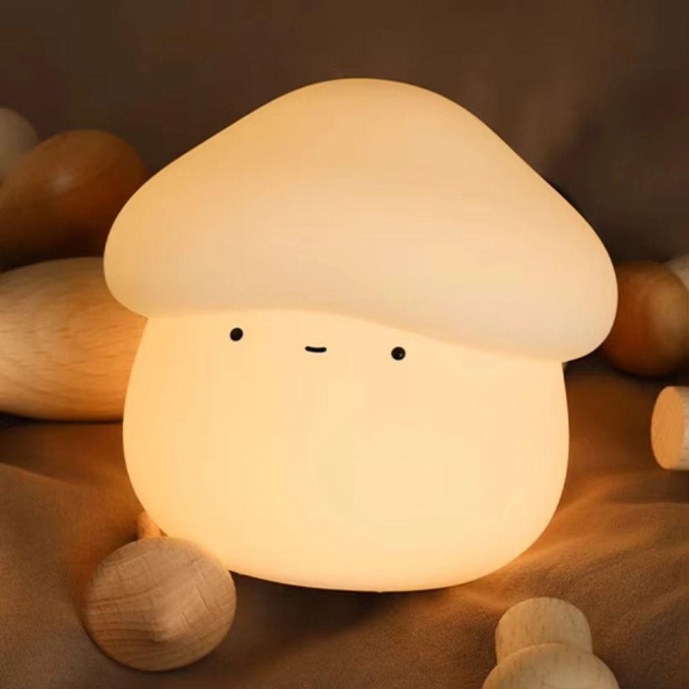 Silicone Mushroom Night Lamp Dimmable LED Bedside Lamp Room Decor Sleeping Night Lamp  Gift