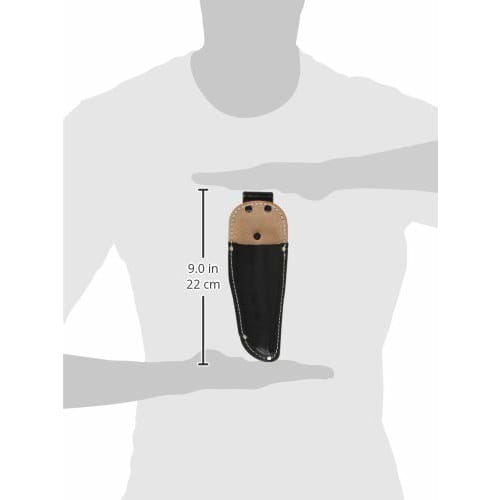 Kozuchi Black Split Leather Pruning Shears Case, Embossed, ST-11