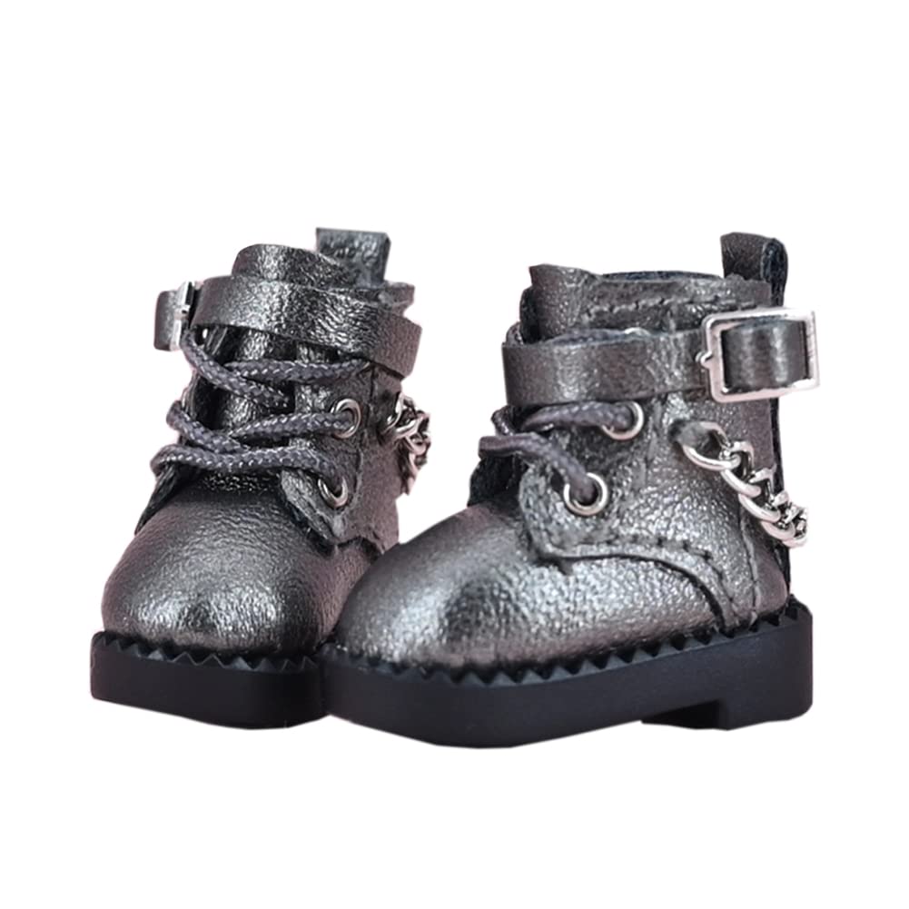 

rakulifey Obitsu 11 Shoes, OB11 Shoes, Boots, 112 BJD Doll Shoes, Obitsu 11cm Doll Supplies, 6 Colors, Gift (Silver)