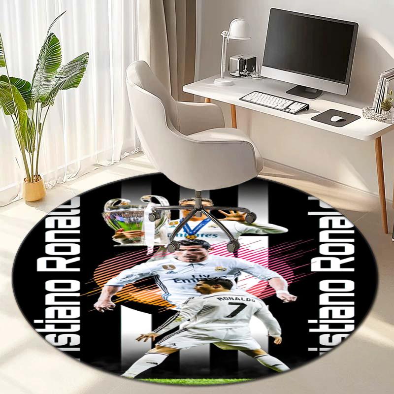 Former FC Barcelona player Cristiano Ronaldo plays for Al-Nassr FC round rug Home Soft Decorative Anti slip Table and Chair Carpet H18
